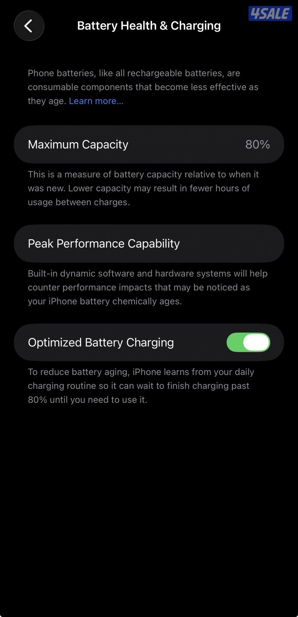 للبيع ايفون ١٤ بروماكس ٢٥٦ جيجا بطاريه ٨٠ معه كرتونه جهاز جدا نظيف4