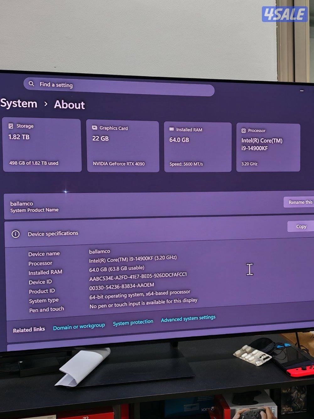 rtx 4090 suprim x liquid intel i914500 ddr5 64gb ssd m.2 2tb0