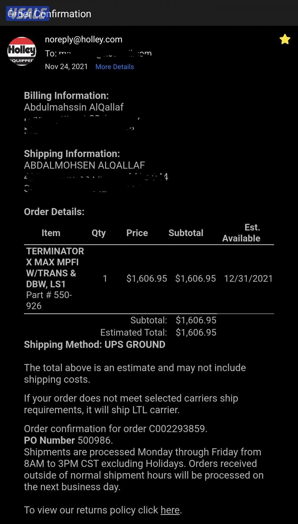 Terminator X Max 24x/1x EV1 LS MPFI Kit DBW كمبيوتر هولي6