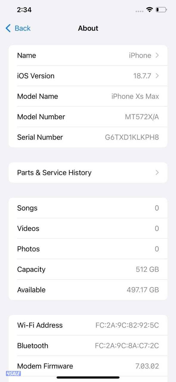 ايفون Xs ماكس 256GB ذهبي بطارية 82% مستعمل كالجديد iPhone Xs Max9