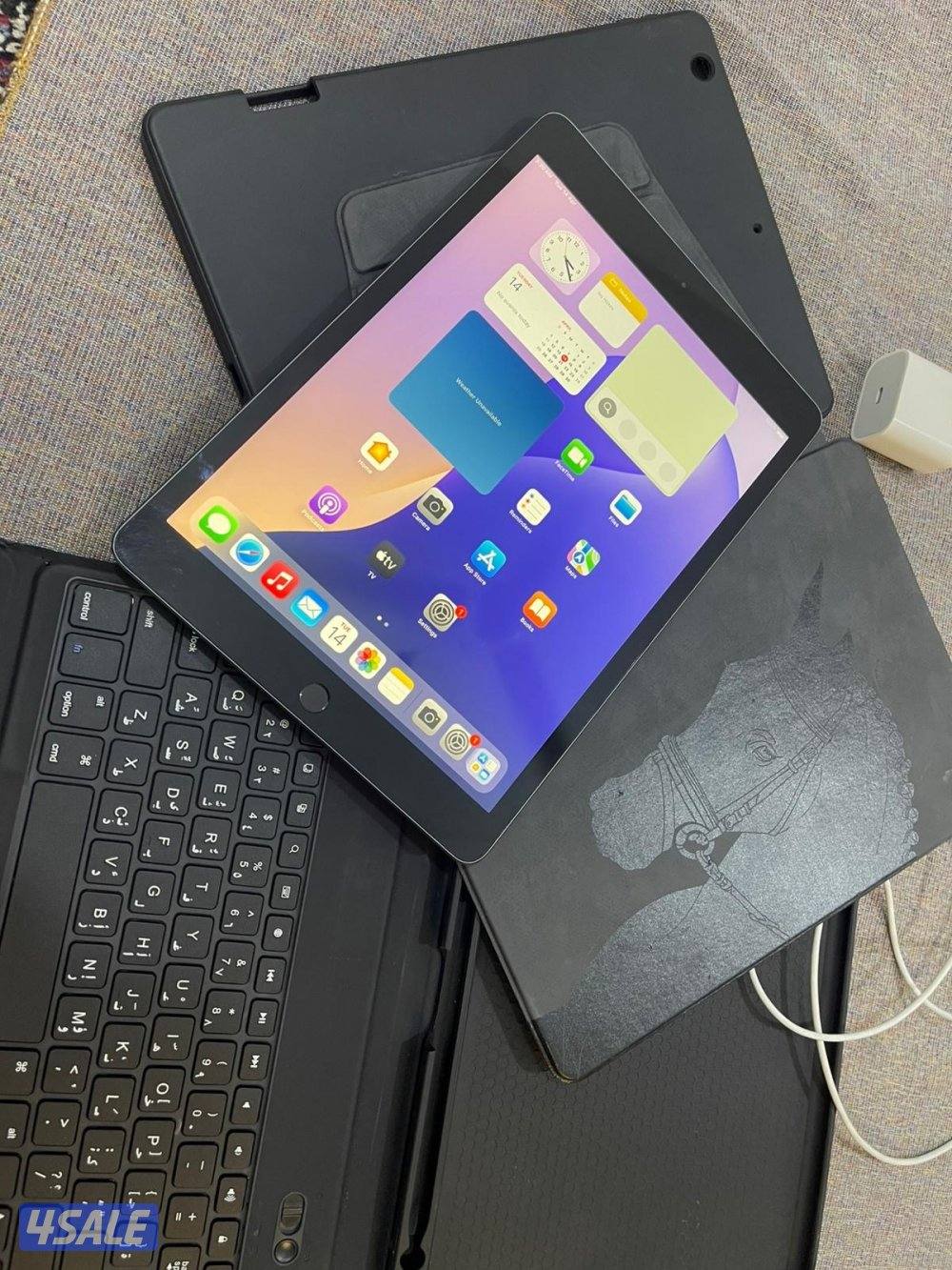 ايباد 9 الجيل التاسع 64 غيغا رمادي نظيف حيل مع الكفر والشاحن4