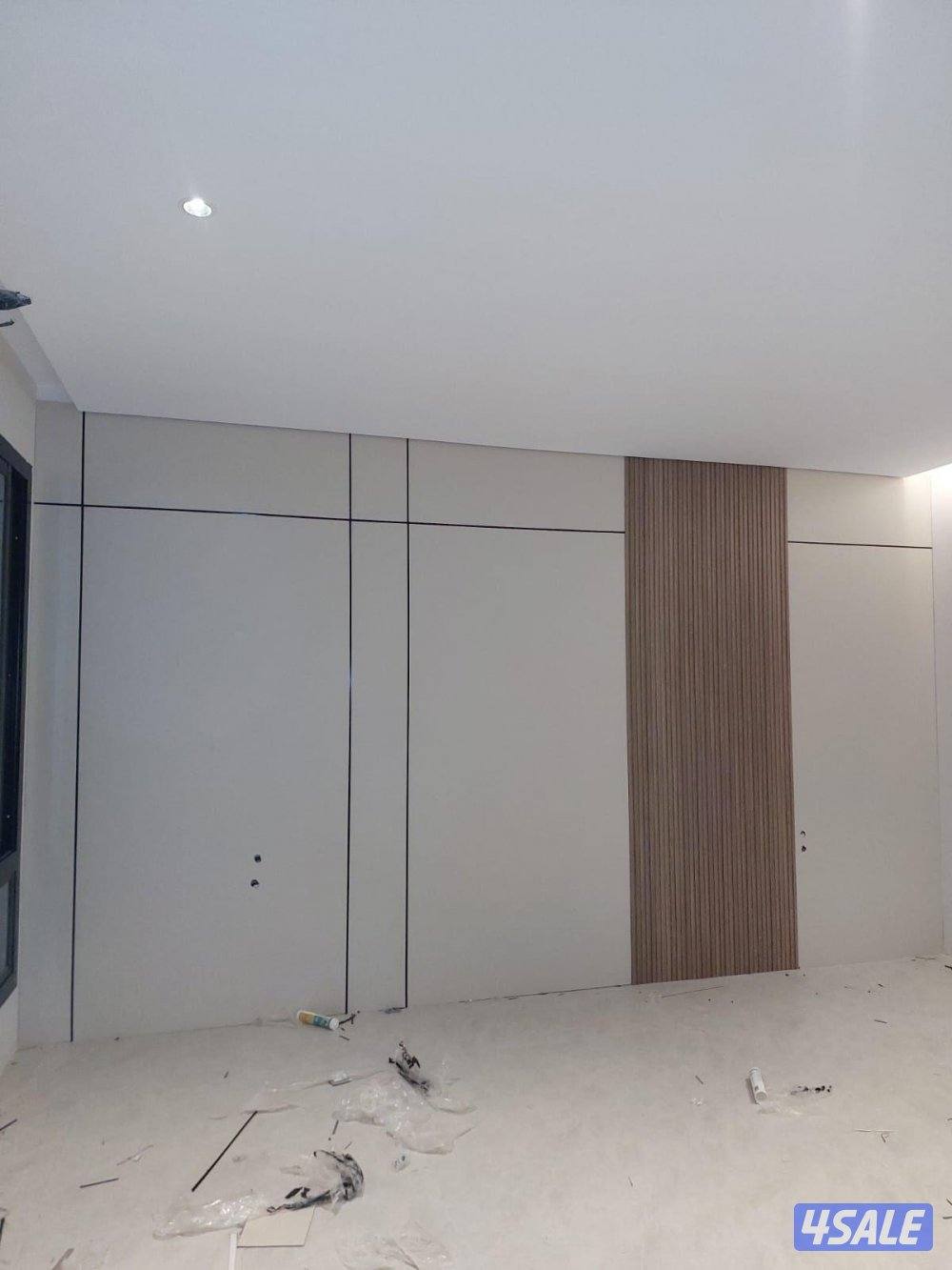 ديكور جبس بورد اسقف قواطع بارتيشن جبس بورد اسمنت اصباغ بديل خشب صبغ12