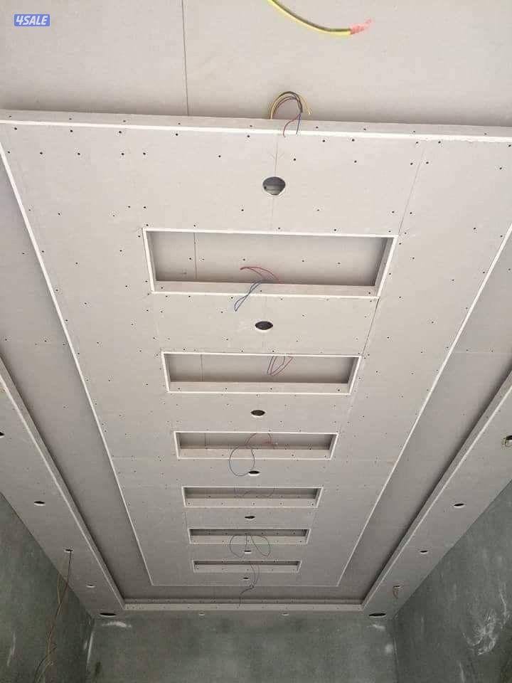 ديكور جبس بورد اسقف قواطع بارتيشن جبس بورد اسمنت اصباغ بديل خشب صبغ15