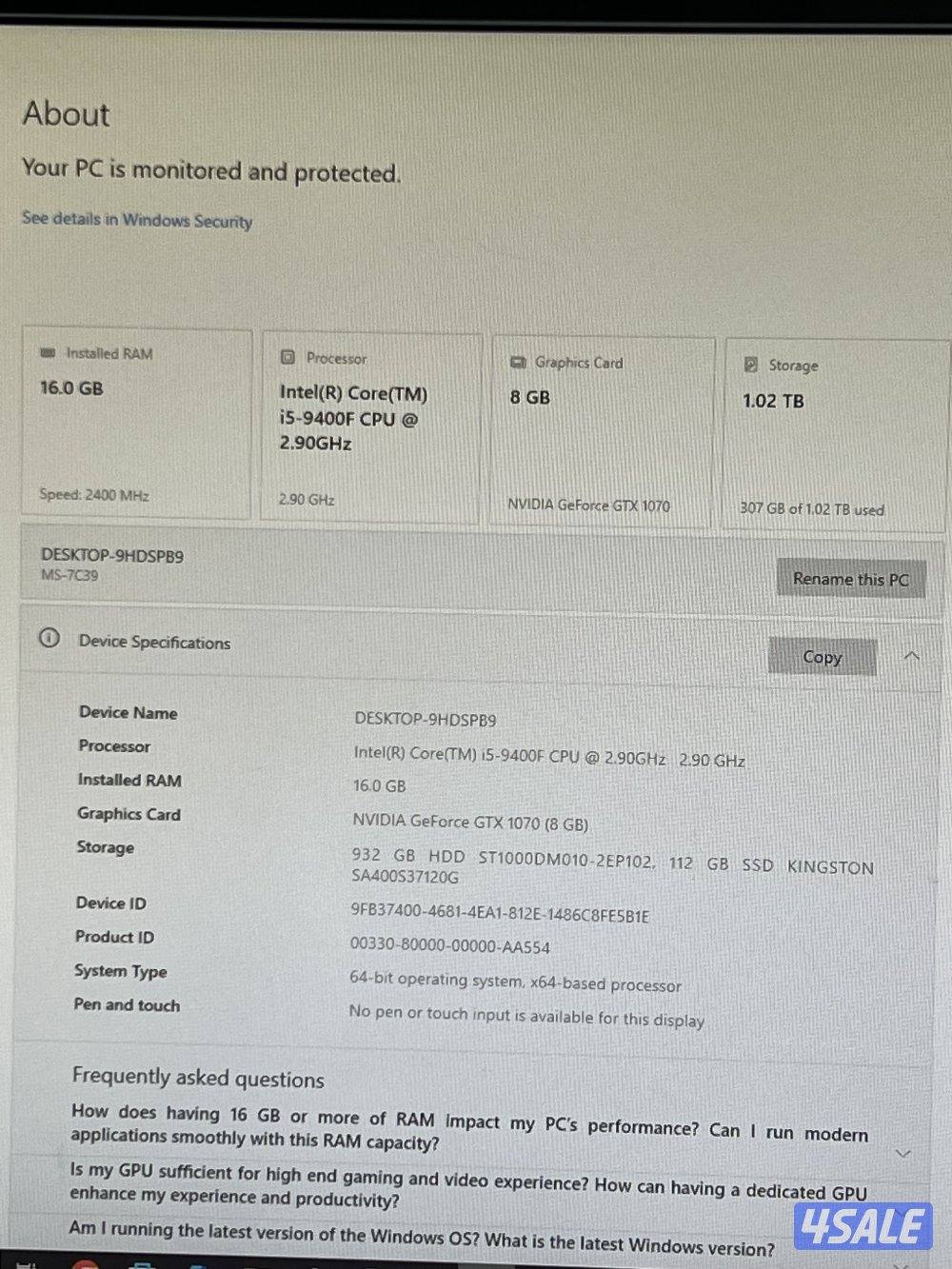 Gaming computer full set with very good condition and very less usage5