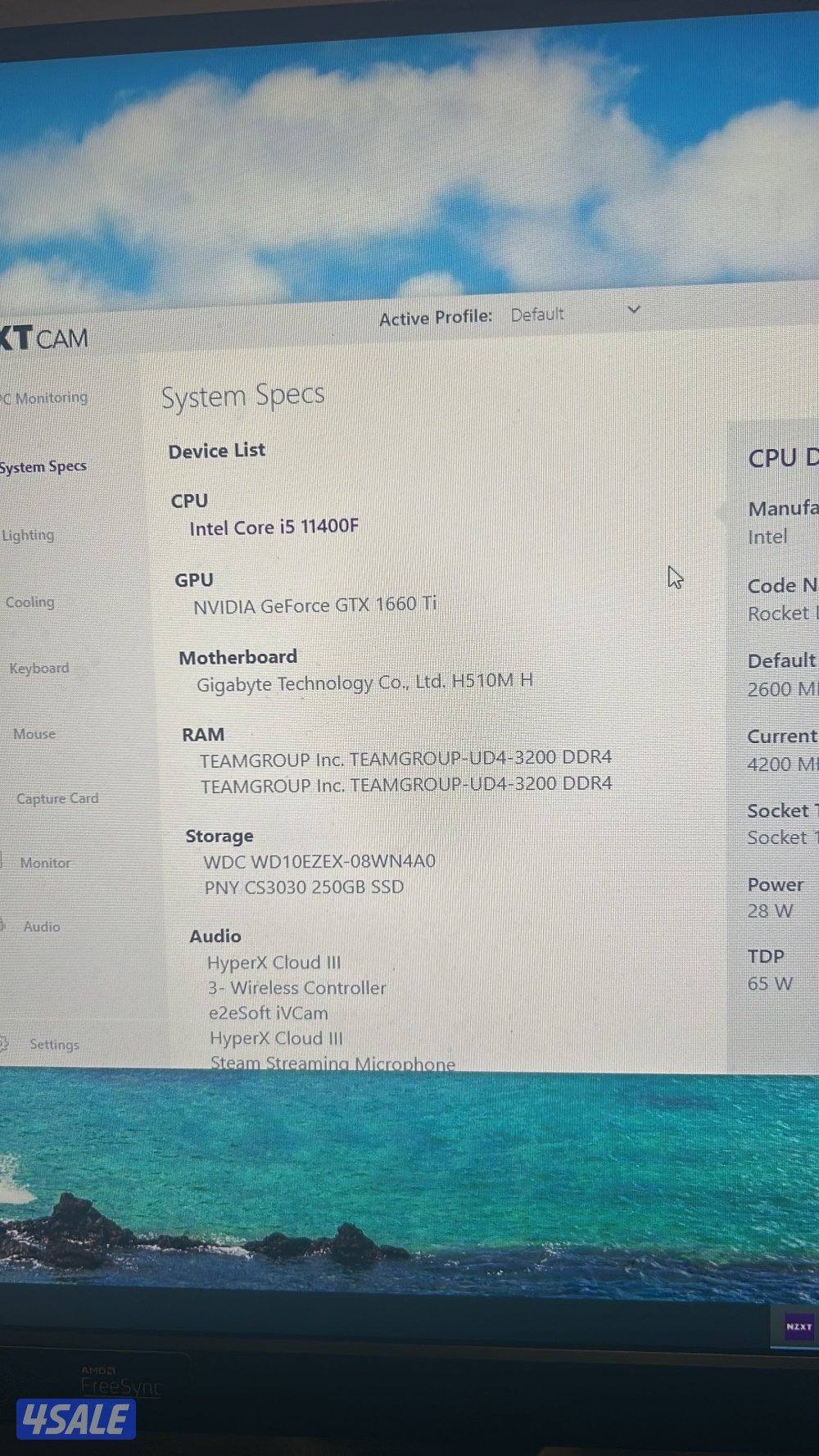 كرت شاشة 1660ti i5 جيل ١١1