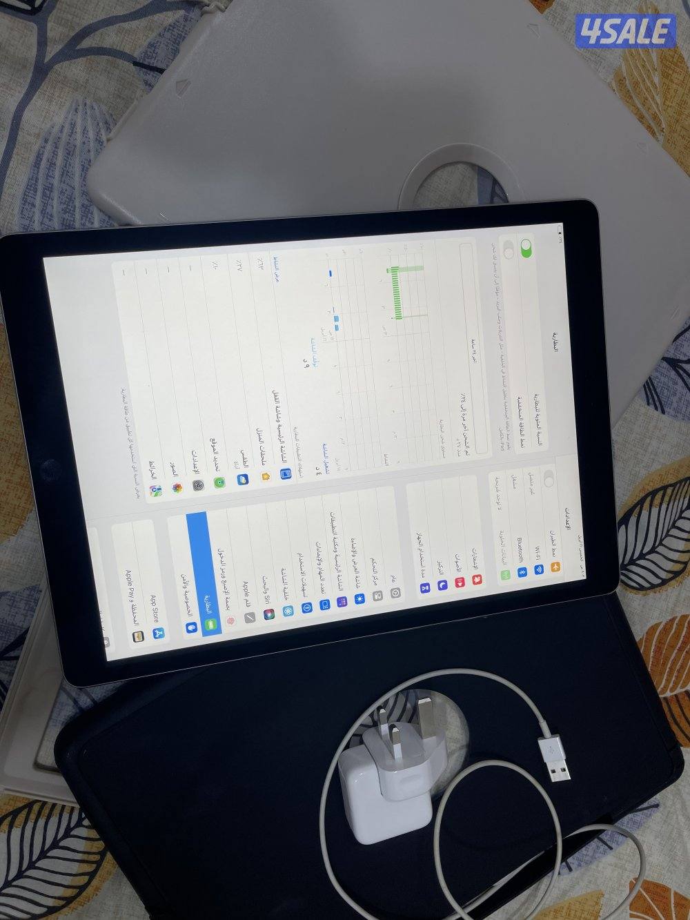 ايباد ابل برو 12.9 انش 256 قيقا خط شريحة نظيف جدا ولا زلغ بطارية 1002