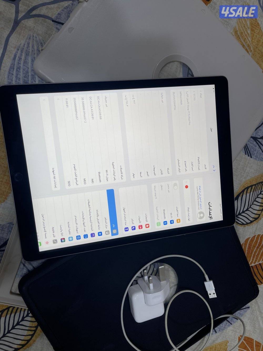 ايباد ابل برو 12.9 انش 256 قيقا خط شريحة نظيف جدا ولا زلغ بطارية 1003