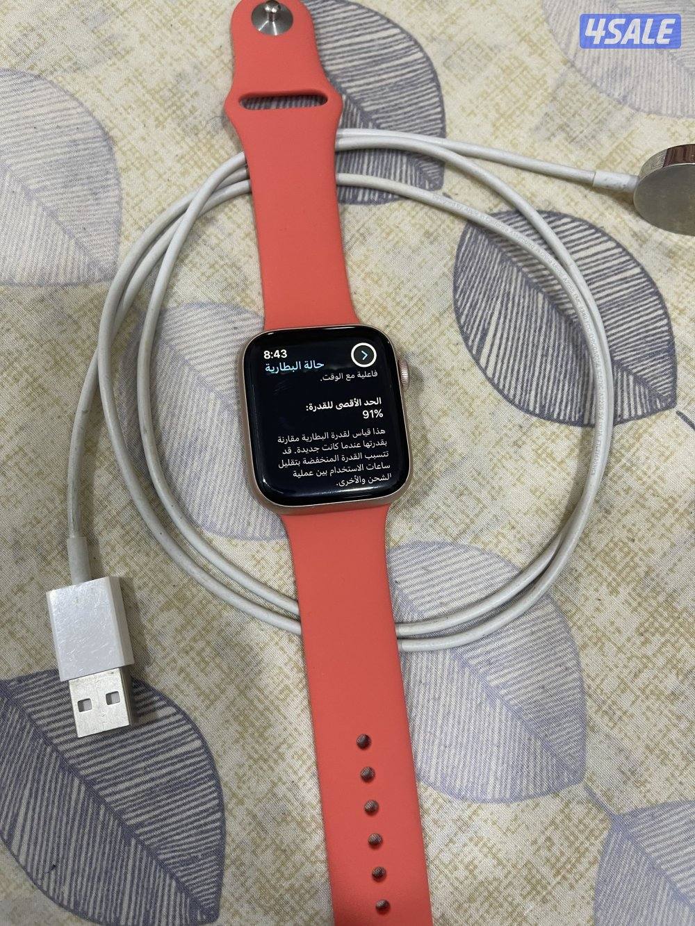 ساعة آبل الاصلية الجيل الرابع 4 بطارية 91 تحديث جديد مع الشحن الاصلي1
