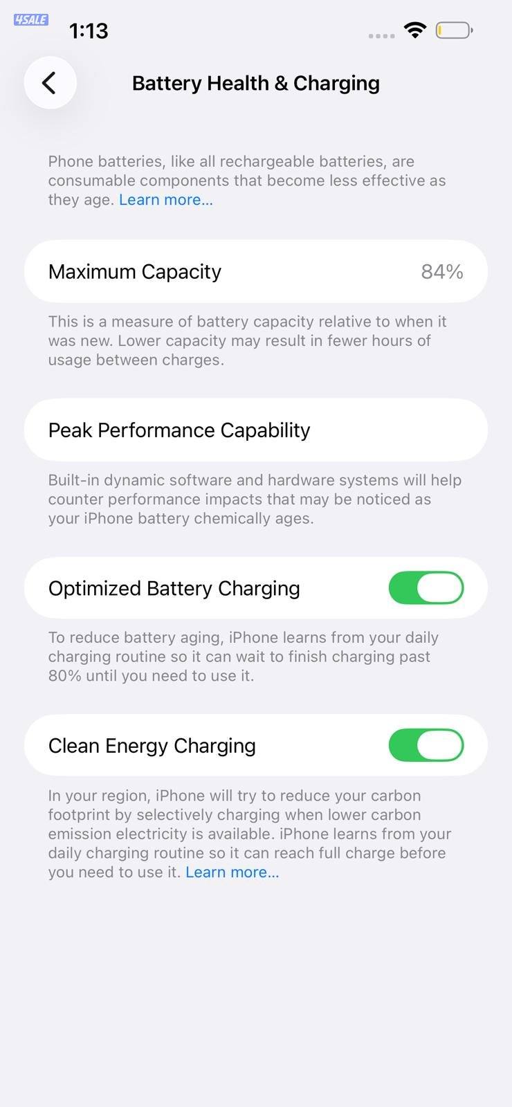 ايفون 13 برو ماكس 128GB أخضر بطارية 88% مستعمل نظيف iPhone 13 Pro Max8