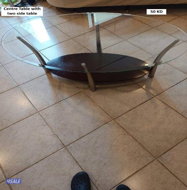 Centre + 2 side glass table1