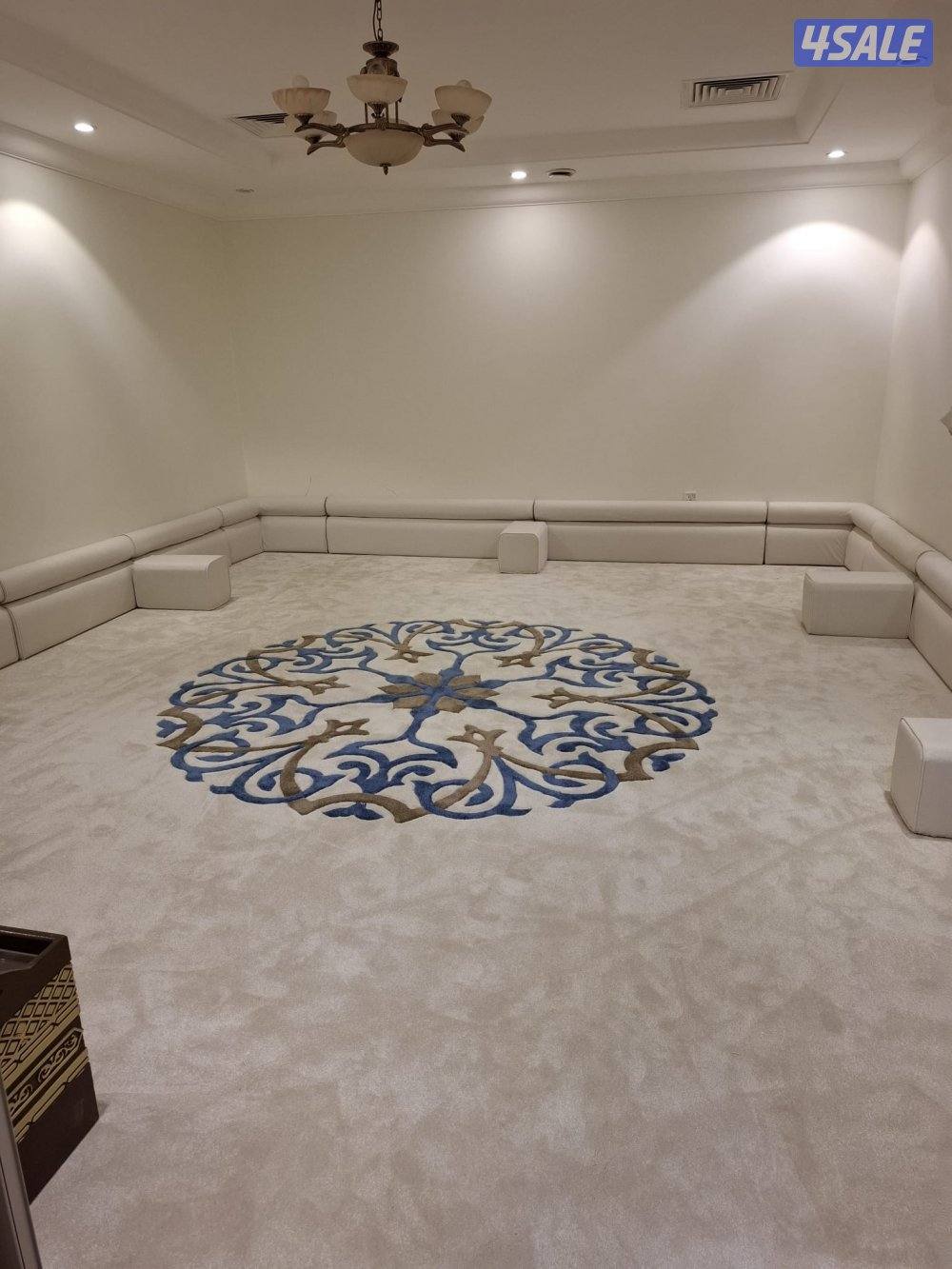 بيع سجاد تركي ساده ومشجر قص وتركيب جميع انواع السجاد0