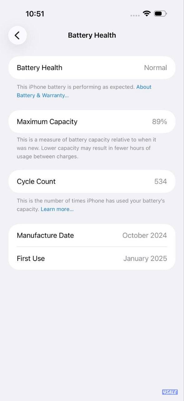 ايفون 16 برو ماكس صحراوي بطارية89%مستعمل كالجديد iPhone16Pro Max 256GB9