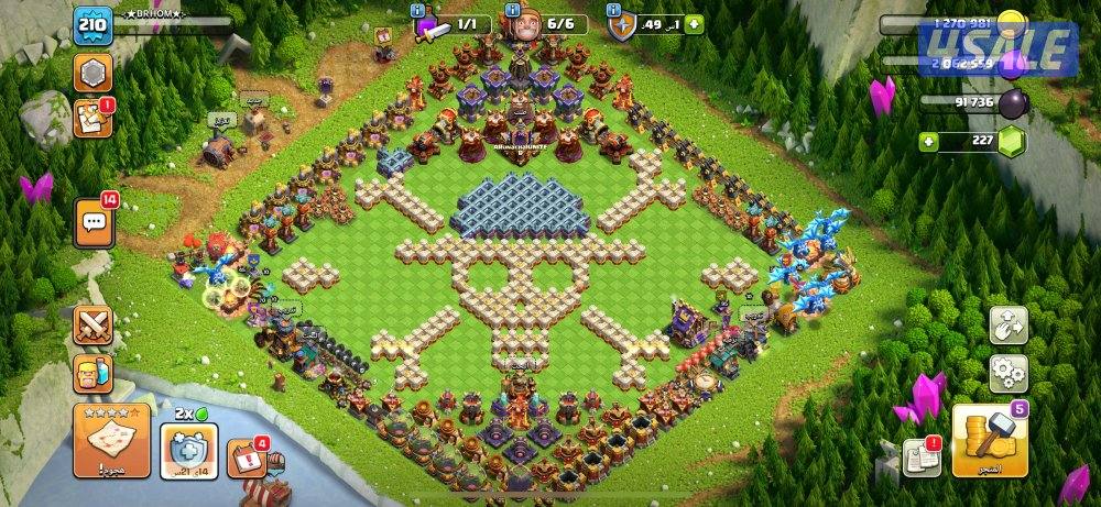 للبيع قرية كلاش اوف كلانس التاون 16 ماكس الا كم حبه من السور والافخاخ0