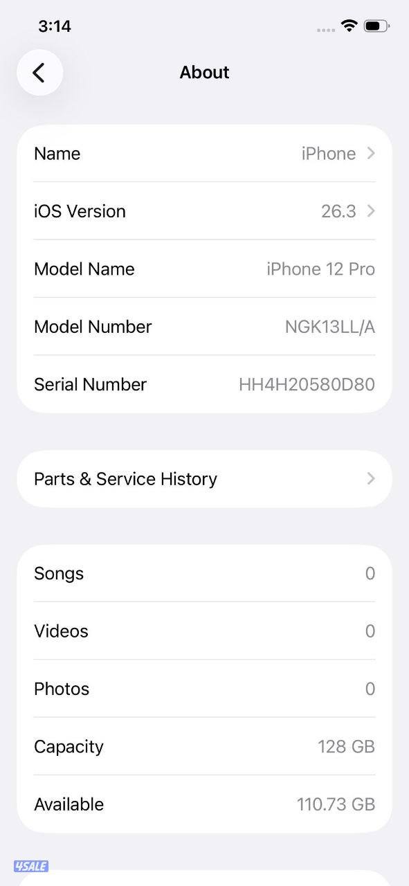 ايفون 12 برو 128 جيجا رمادي بطارية 78% مستعمل نظيف iPhone 12 Pro8