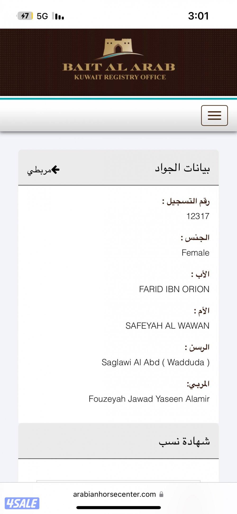 فرس مكس للبيع معى فلوتها ولقاح 3 شهور1