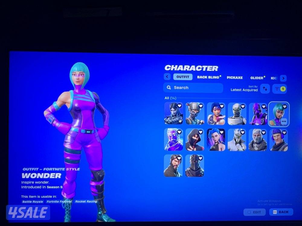 حساب فورت نايت ميكاسا البنفسجيه + شيطون + ايكونك +اكس كريتوس + اساسي0