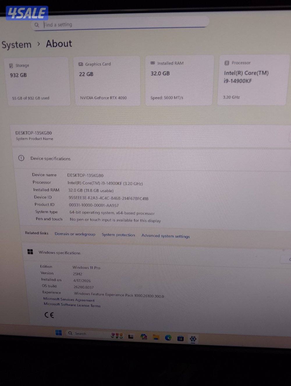 RTX 4090 Liquid Suprime X, i9-14900kf 32gb ddr52