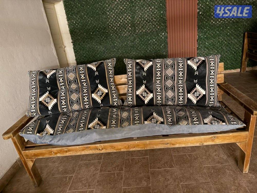 كراسي خشب مع المطارح مستعمل0