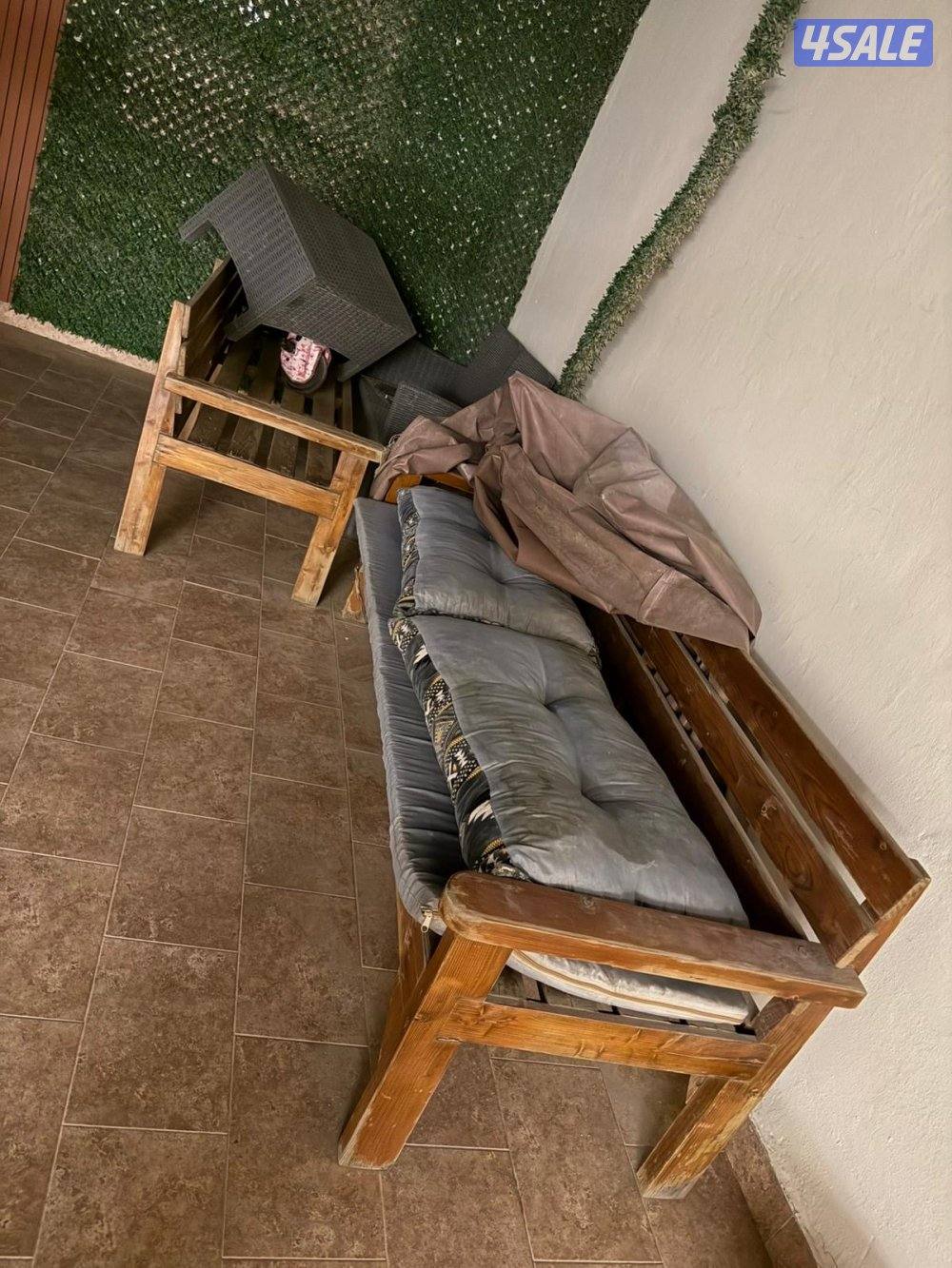 كراسي خشب مع المطارح مستعمل1