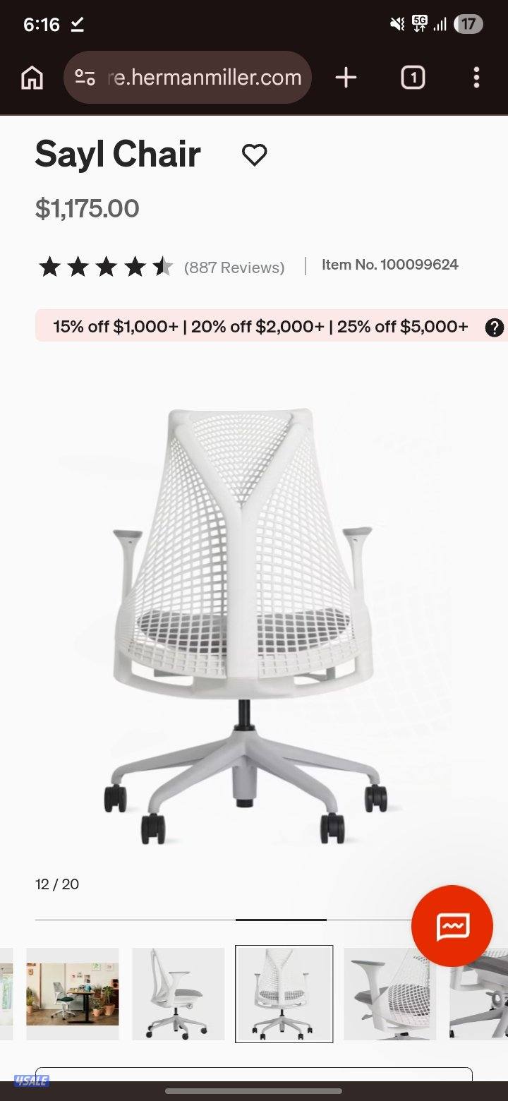 HERMAN MILLER SAYL CHAIR 110KWD0