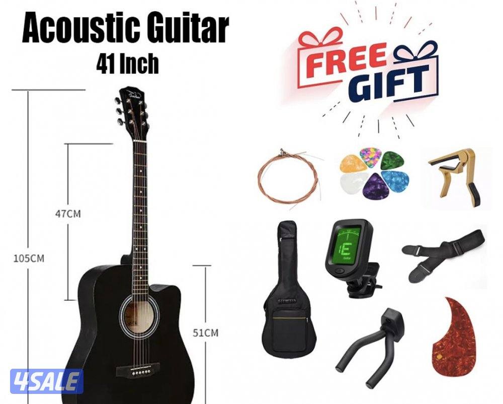 قيتار اكوستك نضيف استعمال يومين مع كامل اغراضه0