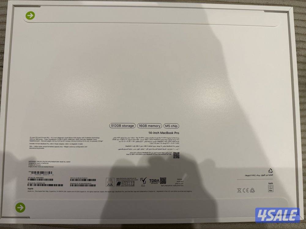 MacBook Pro M5 512gb 14 inch space black AR/EN1