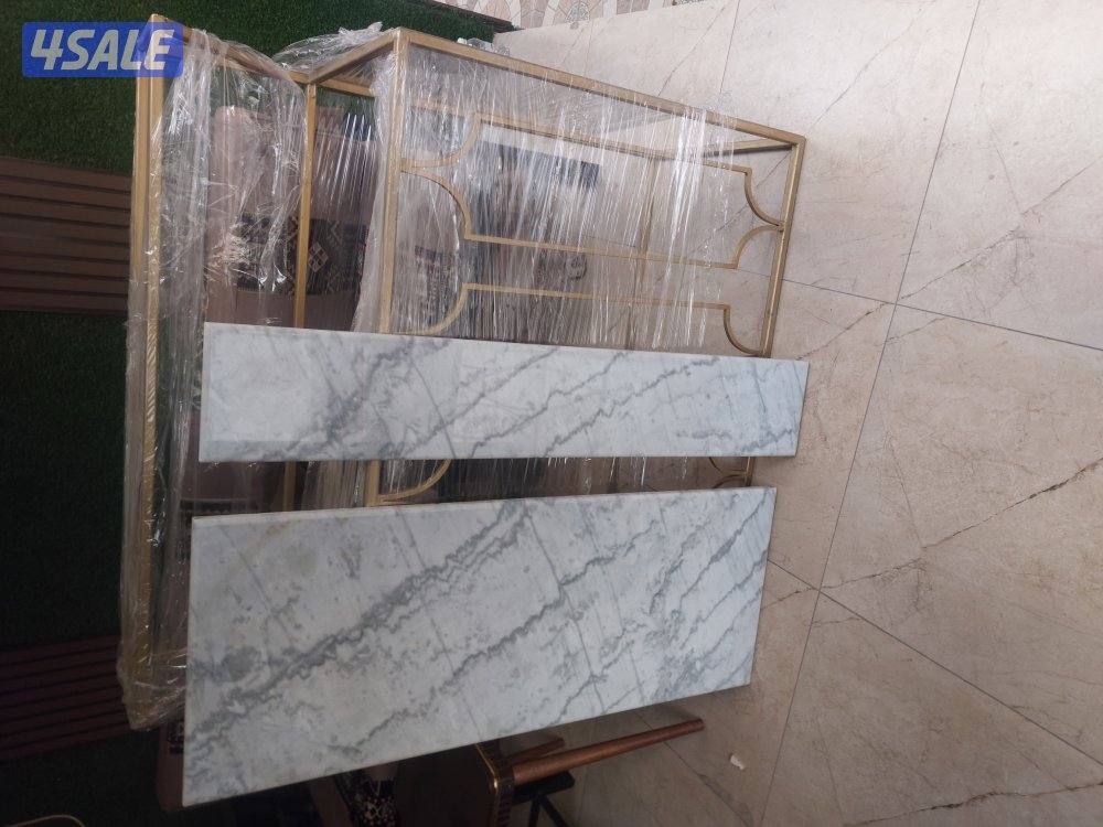 طاوله وسط وكنسول و٦ طاولات رخام جاهزين لتوصيل حاله ممتاذه1