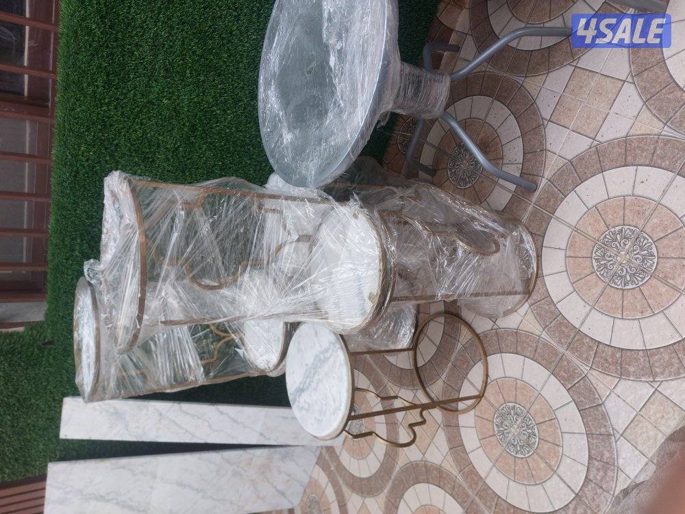 طاوله وسط وكنسول و٦ طاولات رخام جاهزين لتوصيل حاله ممتاذه5