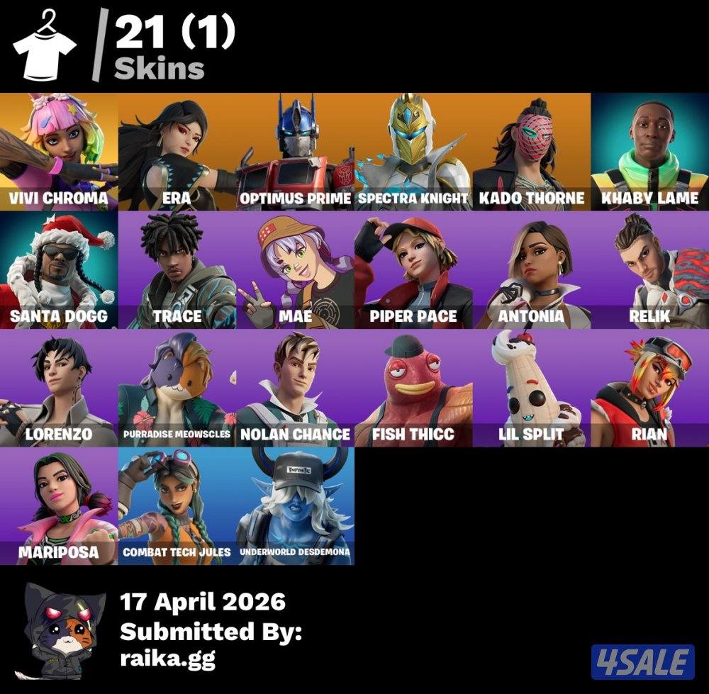 حساب فورت نايت نادر شخصيات نادرة 22سكن0