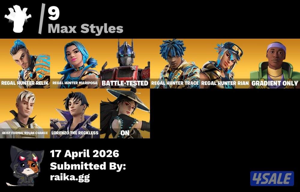 حساب فورت نايت نادر شخصيات نادرة 22سكن1