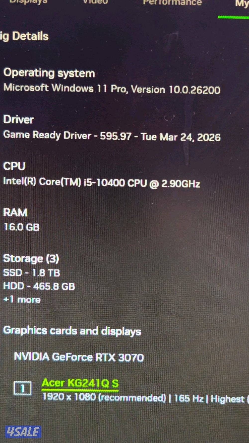 بي سي قيمنق قوي للبيع + كامل أغراضه 
للبيع جهاز PC نظيف3