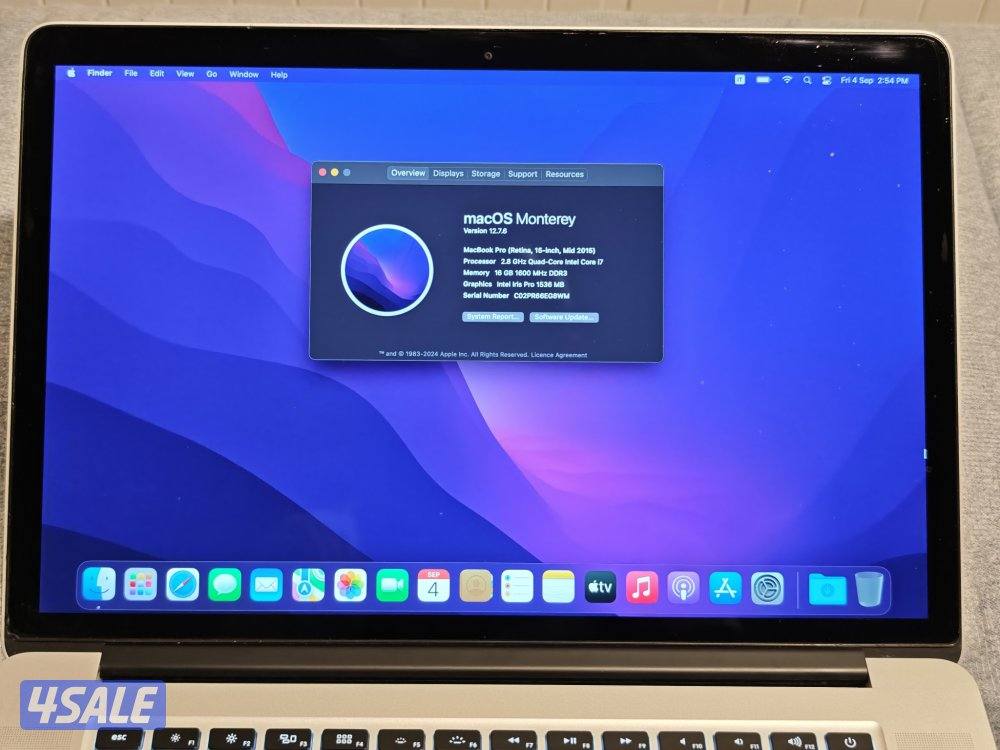 MacBook Pro Retina 2015 i7 16GB Ram, No:21144474